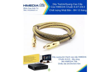 Dây Quang/Toslink HIMEDIA HOME TS803 - dài 3m, lõi 8.0, cao cấp