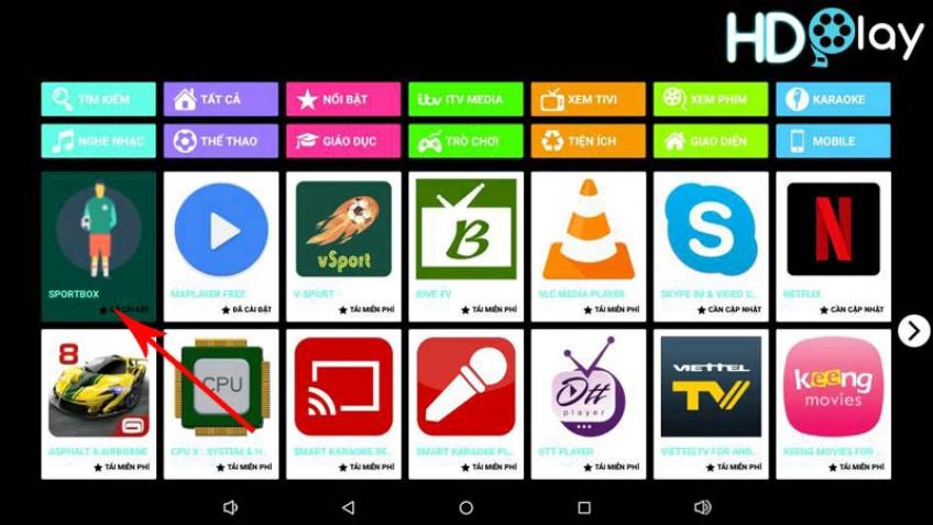 SPORTBOX - XEM TRỰC TIẾP THỂ THAO, BÓNG ĐÁ QUỐC TẾ CỰC MƯỢT TRÊN ANDROID BOX